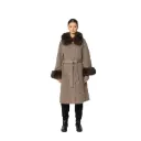 Cashmere with Wool and Fox Fur Collar & Band 115cm