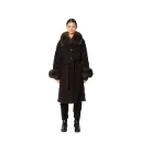 Cashmere with Wool and Fox Fur Collar & Band 115cm