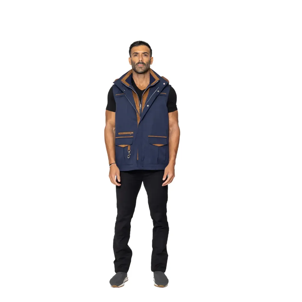 Raincoat Vest with Cotton Lining & Hoodie Rabbit Fur - 028