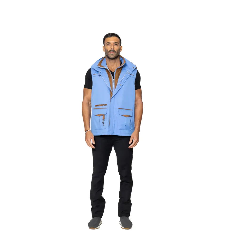 Raincoat Vest with Cotton Lining & Hoodie Rabbit Fur - 028