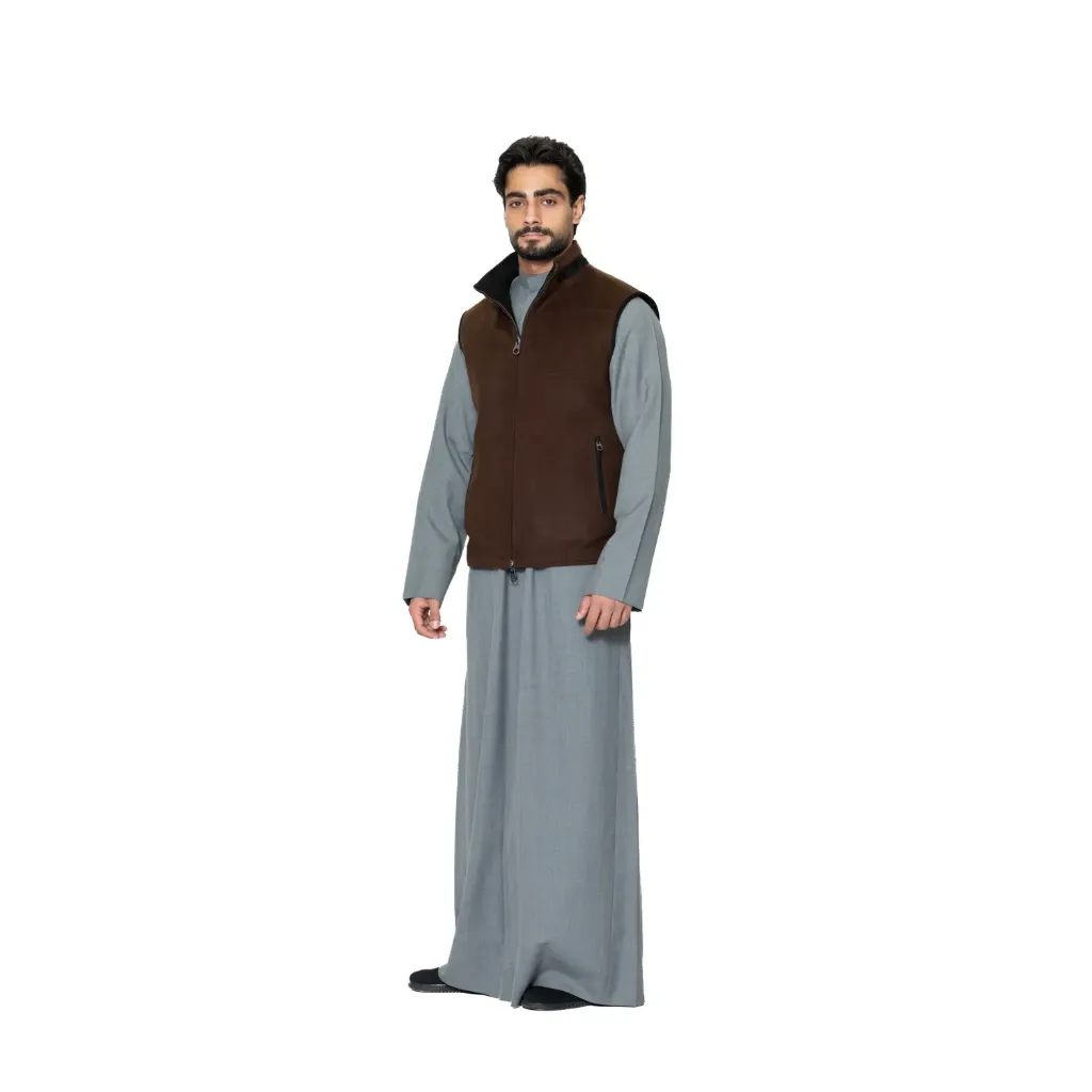 Vest Cashmere With Wool With Suede Lamb Double Face - A - 005