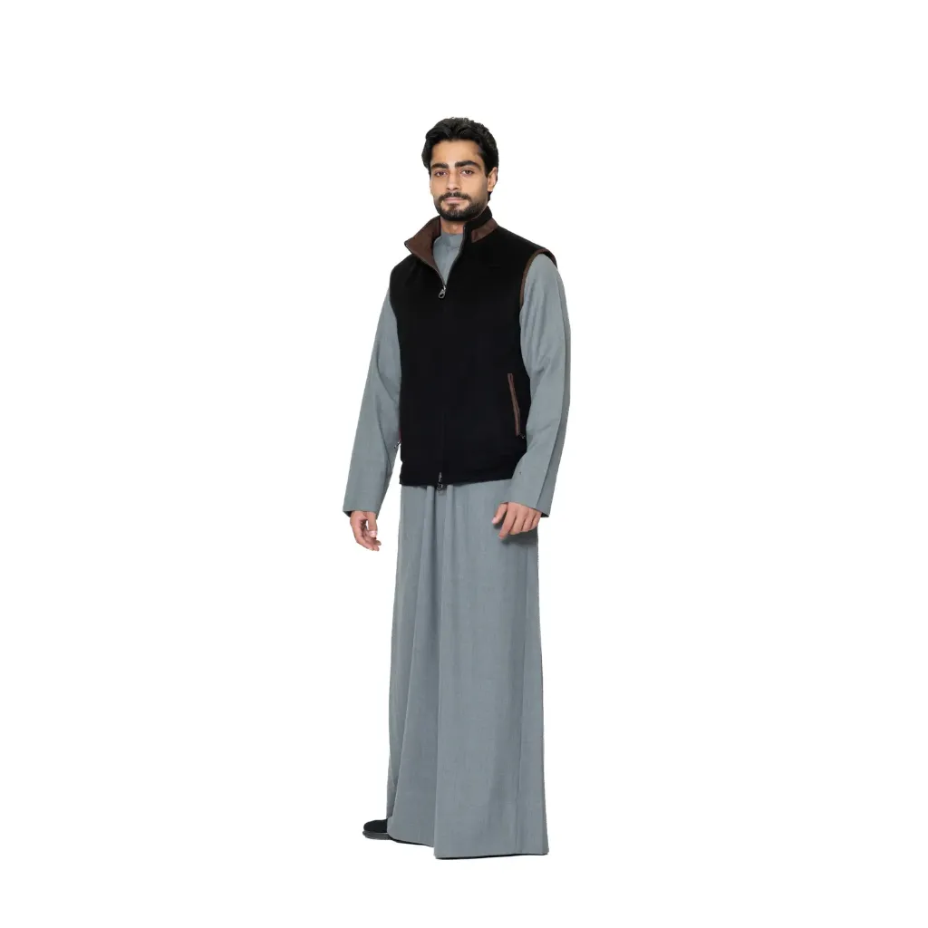 Vest Cashmere With Wool With Suede Lamb Double Face - A - 005