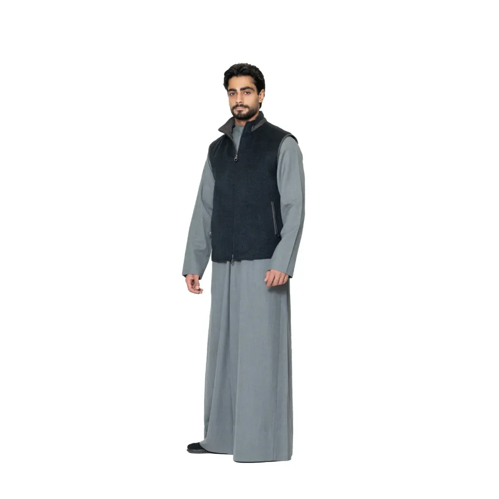 Vest Cashmere With Wool With Suede Lamb Double Face - A - 005