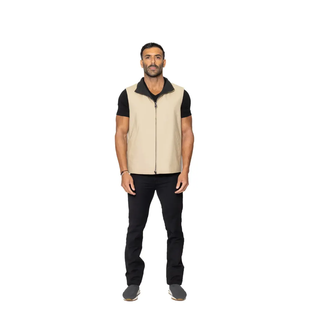 Raincoat Vest With Fabric Lining  Double Face - 003A