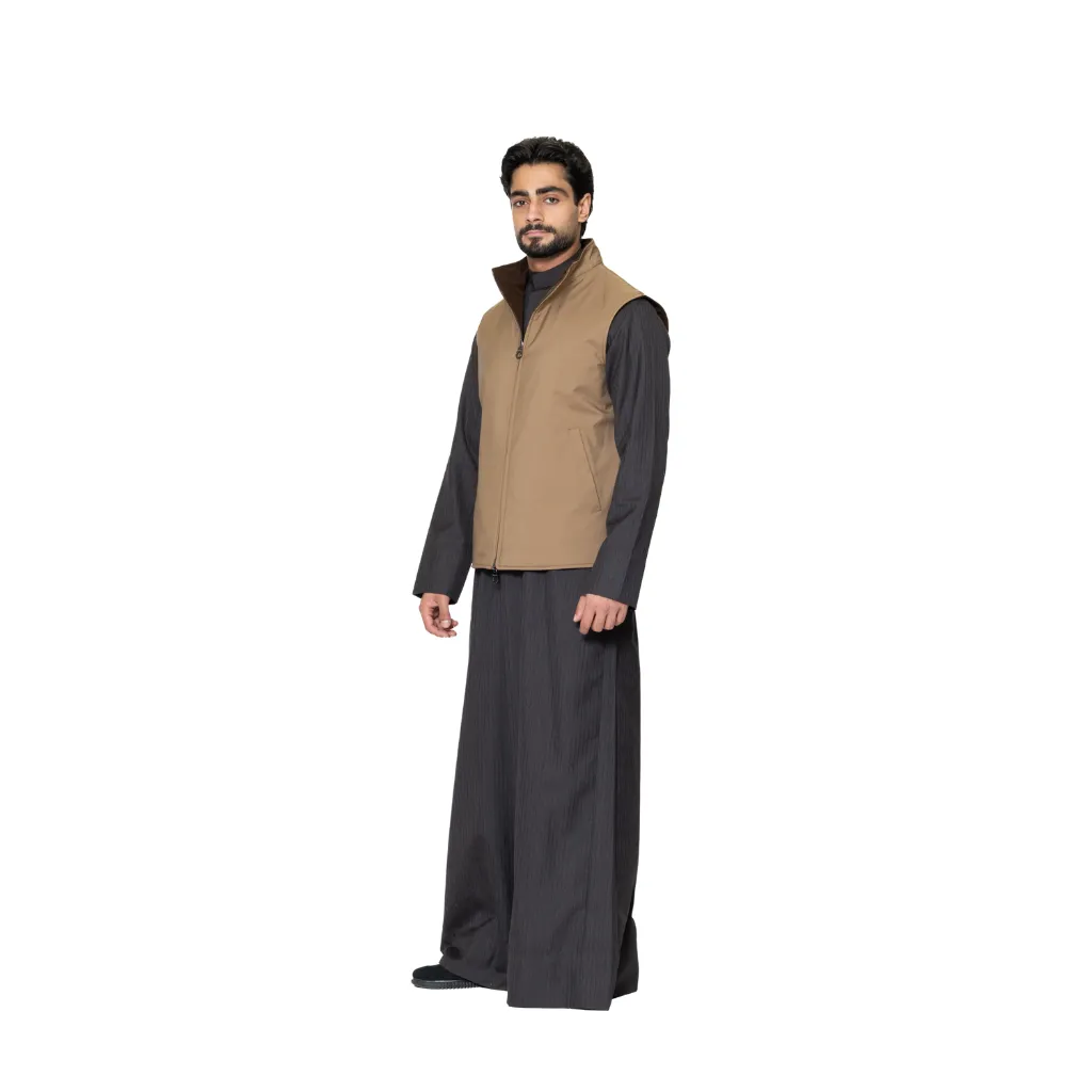 Raincoat Vest With Cashmere And Wool Double Face  - N - 003A