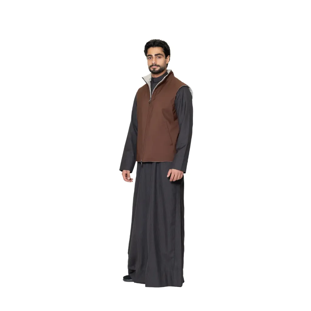 Raincoat Vest With Cashmere And Wool Double Face  - N - 003A