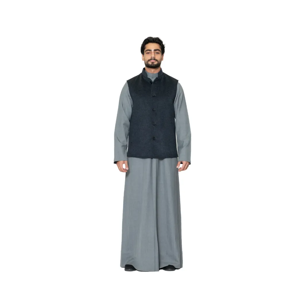 [5005209] Vest Cashmere And Wool With Polyester Lining - A - 032 (DARK GRAY-A032, XS)
