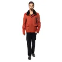 Fabric Jacket With Cotton Lining and High Neck With Rex Rabbit  - 0105