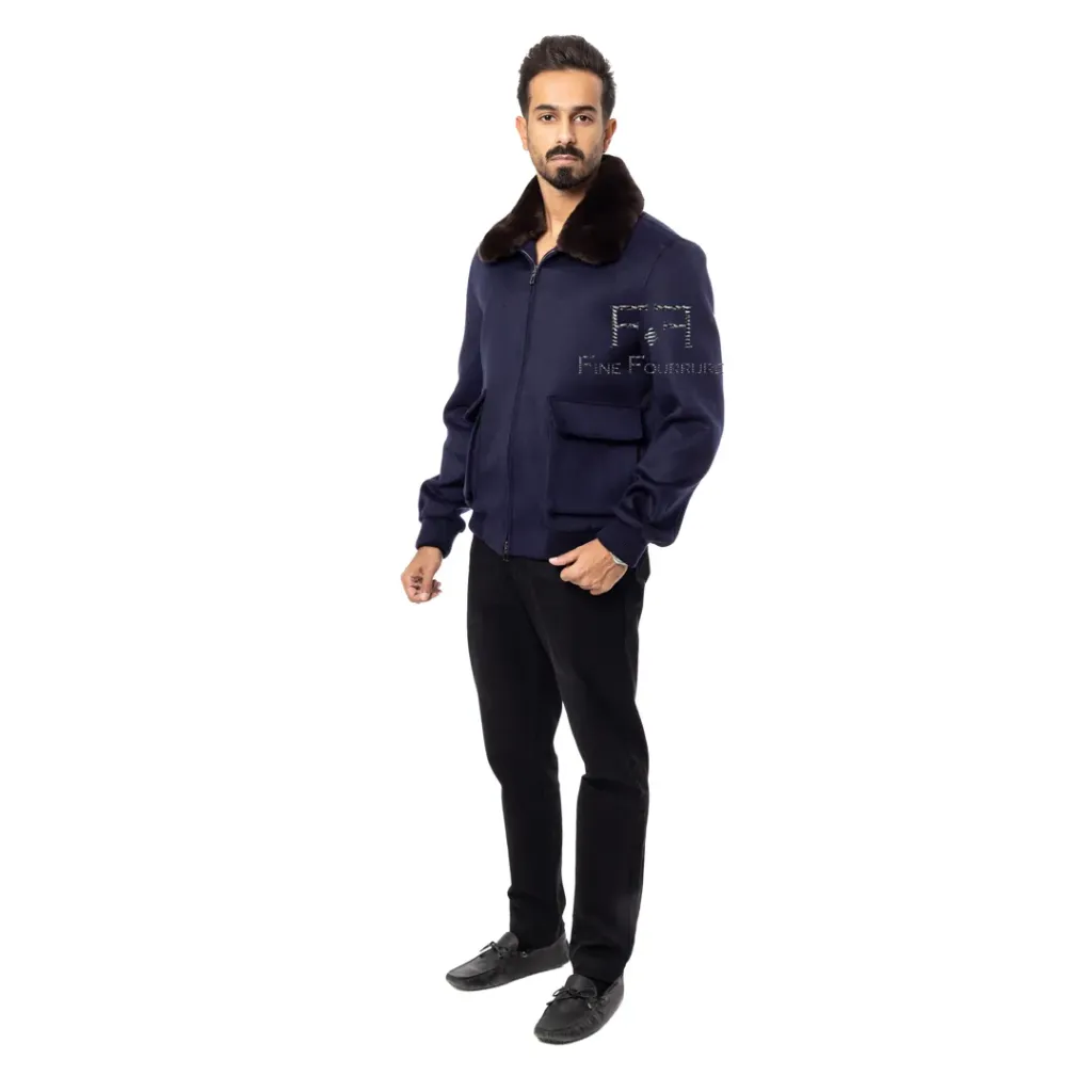 [5001047] جاكيت قماش والبطانه  قطن والقلبه قماش  واتبدل بفرو الارنب (DARK BLUE, 6XL)