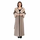 Cashmere with Wool and Rex Rabbit Fur Hood 138cm