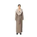 Cashmere with Wool and Rex Rabbit Fur Wide Collar –  138cm
