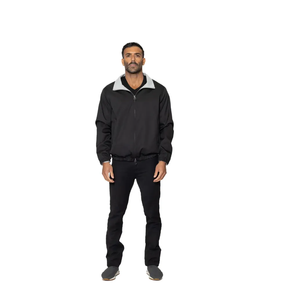 [5003915] Raincoat Jacket With Cotton Double Face - 008 (BLACK-LIGHT GRAY V, XS)