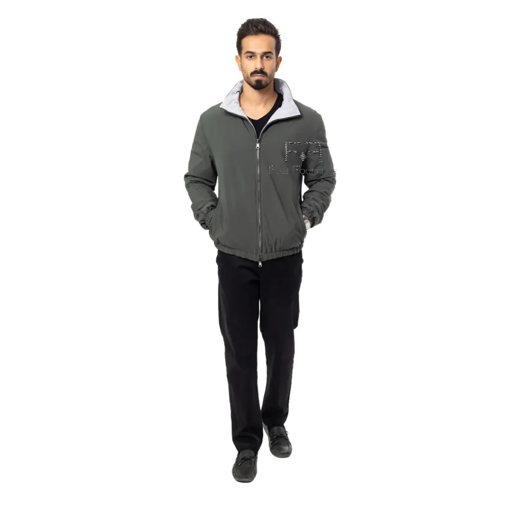 Raincoat Jacket With Cotton Double Face - 008