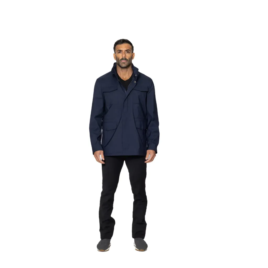 [5003801] جاكيت مطري والبطانه قطن (BLUE-029, XS)