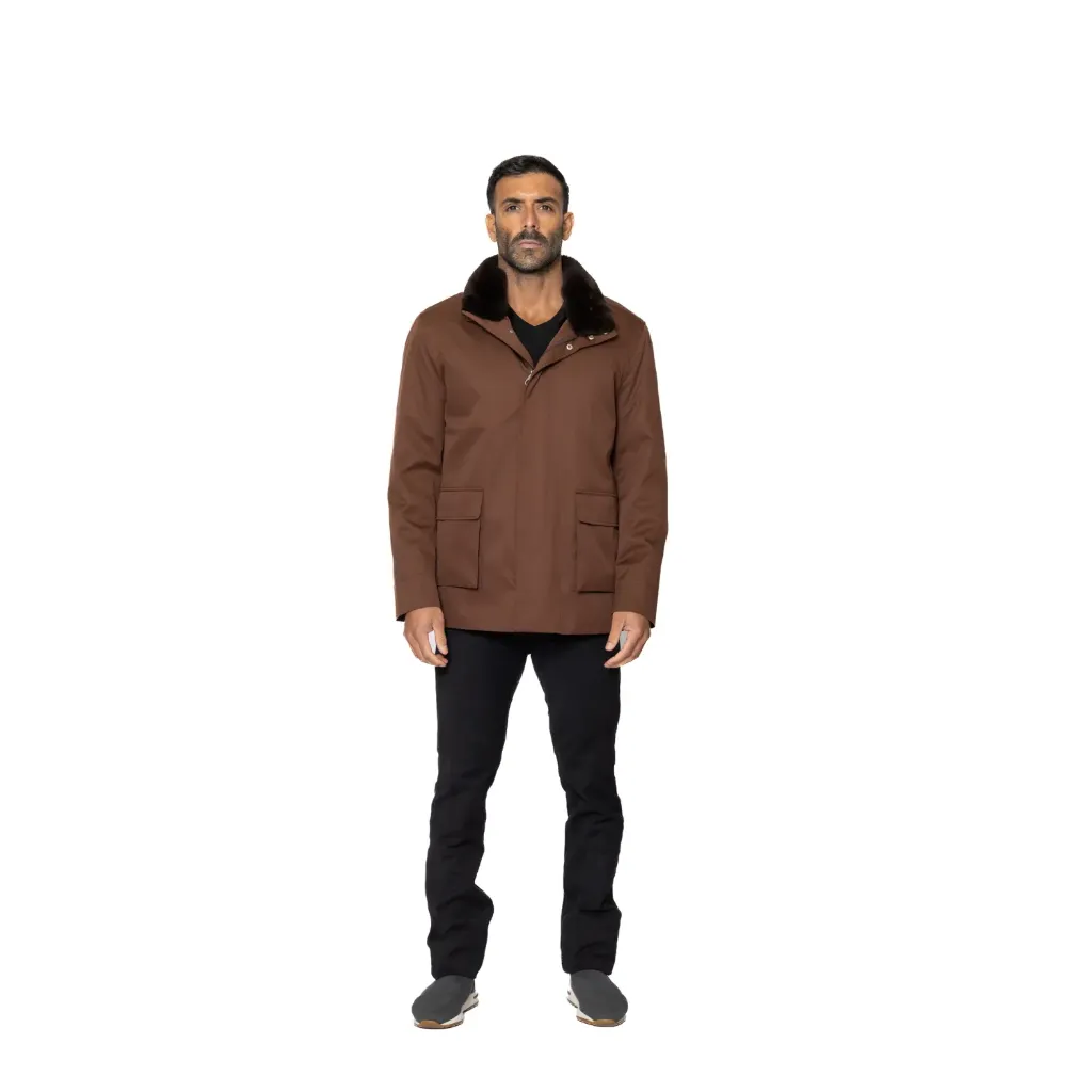 Raincoat Jacket With Fur Rex Rabbit - 014
