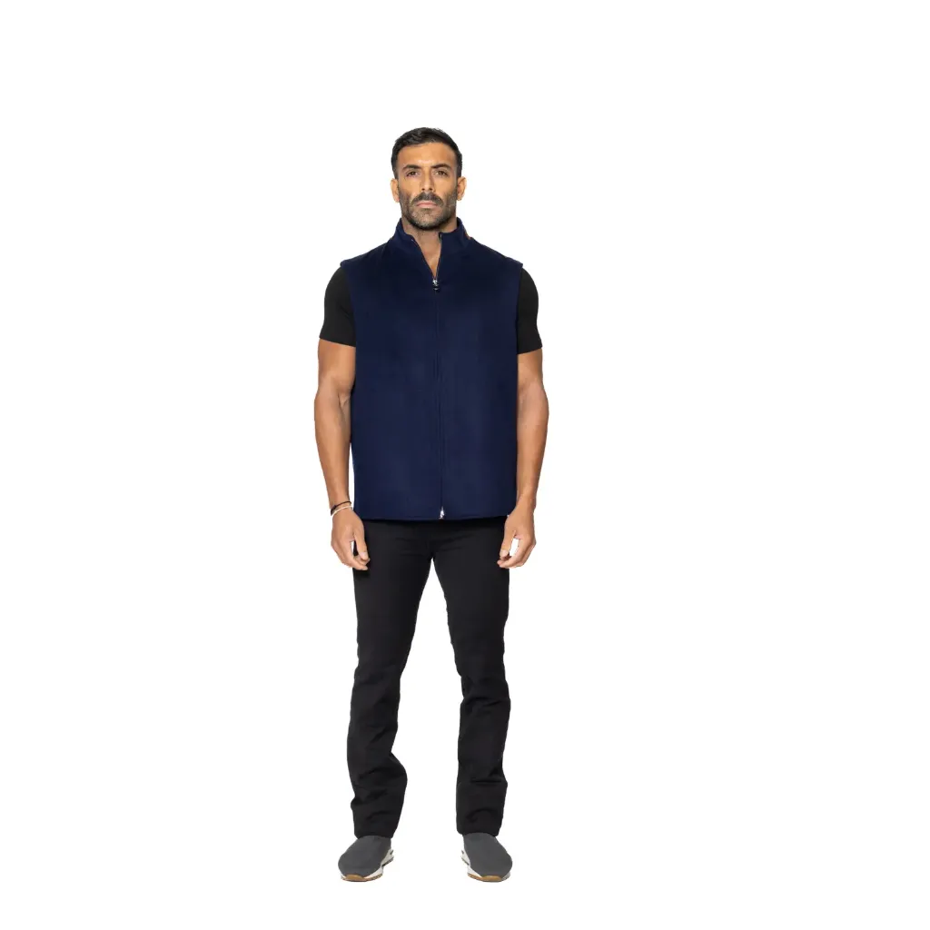 [5005298] VEST CASHMERE WITH WOOL AND COTTON - A - 040 (DARK BLUE-A040, S)
